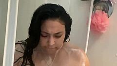 Let's play wet in the shower with my tattooed body