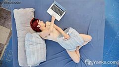 Yanks Curly Redhead Hedera Helix Masturbates Hairy Pussy To Orgasm