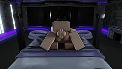 This submissive slut eagerly takes my cock deep. She gets fucked hard in my personal roblox condo with intense bold action.