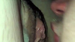 casually enjoying a creampie treat from my wife's pussy after our intimate lunch session together