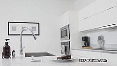 Pajama gathering escalates into steamy amateur foursome with blowjobs and hardcore pounding