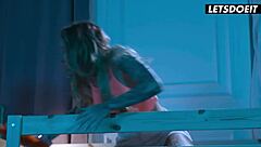 Marilyn Crystal and Ivy Maddox tempt burglar into wild dorm threesome action