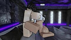 This submissive slut eagerly takes my cock deep. She gets fucked hard in my personal roblox condo with intense bold action.