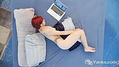 Yanks Curly Redhead Hedera Helix Masturbates Hairy Pussy To Orgasm