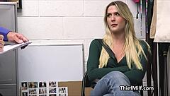 Whoa, this makeup stealing milf gets cocked hard after a wild strip search in the office 😈💼