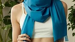 Model in Panties and Underwear Poses Barefoot