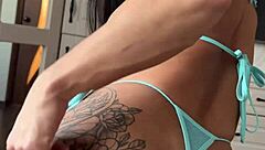 hey, this hot brazilian babe in bikini gives anal interview with fisting and creampie in pov style