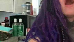 Submissive emo babe cums hard for her black master domination