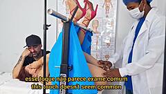 Ginecologista fucks cuckold's wife in intense interracial ass worship session without resistance