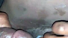 Chubby EBONY babe TAKES a CREAMPIE in her FAT pussy during casual hookup session