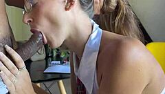 Why did shy student beg cousin for homework help and end up with creamy reward?