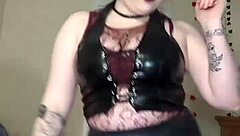 curvy babe in see-through bra strips for squirting bbc dildo fuck session