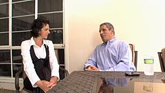 ebony beauty gets facial jizz in high definition amateur blowjob session