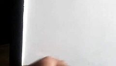 giving massage to my strong long dick with creampie close up