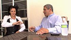 ebony beauty gets facial jizz in high definition amateur blowjob session