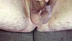 oh wow, i'm jerking off my uncircumcised cock until i cum hard and swallow it all
