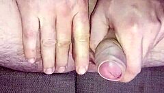 oh wow, i'm jerking off my uncircumcised cock until i cum hard and swallow it all