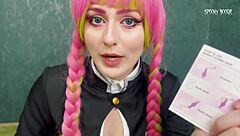 Kanroji Mitsuri Masturbates Pink Pussy with Toys to Intense Climax