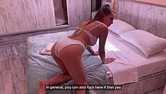 Handsome guy shows pretty brunette bunny all the hot spots in his house for juicy blowjob and rough creampie sex