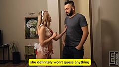 In this story, a blonde goddess cheats on her old husband. She dominates with big tits in her first homemade cuckold session.