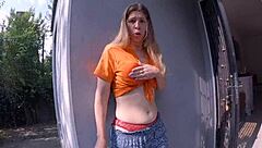 wet games with tall tattooed woman ended in intense fucking and cum in pussy creampie