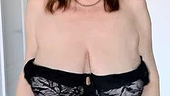 Seduce You In Black Stockings And Lingerie For Hairy Granny Pussy Enjoyment