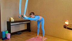 Skinny yoga instructor fucked doggystyle in hammock