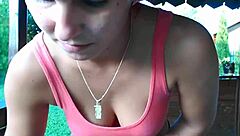 Teen Outdoor Striptease Reveals Tight Cameltoe