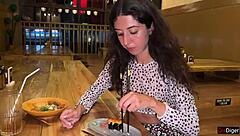 I, uh, I cum on this girl's face in a public sushi bar and she just eats the rolls with cum all over her face like it's no big deal - cumwalk