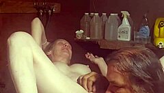 Eating And Fucking Juicy Swollen Pussy On Washing Machine