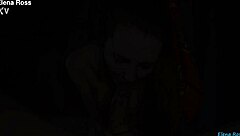 Hey, check out elena ross giving gorgeous blowjob before bed with facial cumshot on big tits