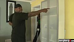 Naive Tiny Titted Blonde Teen Gets Interracial Gangbanged with Double Penetration