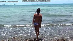 Unexpected Holiday Cumshot on Ripped Clothes Girl