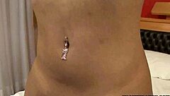 Sexy Latina shemale Honey tugging on her hard cock!