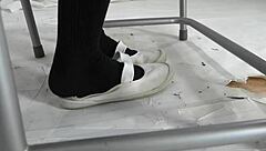 Socks fetish video with feet shoes and domination play