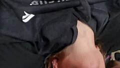 He leaves a huge creampie dripping from wife's wet pussy after intense fucking.