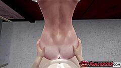 sexy trainer anime girl hikari gets COWGIRL ride and DOGGY STYLE fuck in gym storeroom with close-up pussy CREAMPIE in rule34 hentai animation