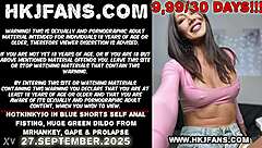 Hotkinkyjo self anal fisting with huge green dildo leads to extreme gaping prolapse!