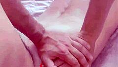 amateur video shows skinny woman in stockings and lingerie acting passively