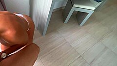 Teen with very tight pussy and fat perfect ass shows huge tits in athletic lingerie at gym!