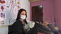 Unexpected Erection in Front of Sexy Brazilian Nurse Leads to Dirty Facial and Rough Sex