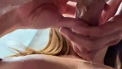 the blonde beauty swallows piss in a mega compilation of fluids and deepthroat actions with monster cocks