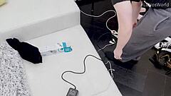 Hey check out this curvy big tit babe riding hard and squirting everywhere on monster cock