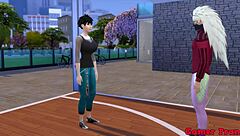 Hey, check out Hinata and her friends in this wild hentai game with cheating and big tits action