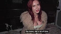 latvian redhead eva ray in chastity gets rough sex after public pickup