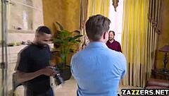 Whoa, check out this hot milf diving right into sucking my huge cock!