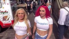 Jessica Morgan And Roxi Keogh Wear Diapers Outdoors