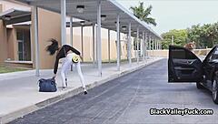 Intense Threesome Action With Ebony 18+ Babes Riding Hard