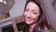Intriguing teen tempts with huge boobs asking for intimate mouth play