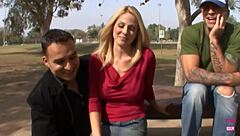 Gorgeous Blonde With Huge Tits Gets Fucked Hard In Tight Pussy While Partner Watches